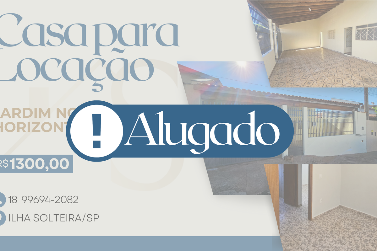 Casa para Locação Jardim Novo Horizonte, Ilha Solteira